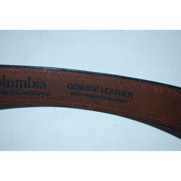 Vintage Columbia Leather Belt Southwestern Native Print Size 32 - Picture 3 of 4